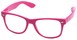 Angle of Ross #2905 in Pink Frame with Clear Lenses, Women's and Men's Retro Square Fake Glasses