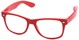 Angle of Ross #2905 in Red Frame with Clear Lenses, Women's and Men's Retro Square Fake Glasses