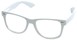Angle of Ross #2905 in White Frame with Clear Lenses, Women's and Men's Retro Square Fake Glasses