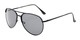 Angle of Remington #2179 in Glossy Black Frame with Grey Lenses, Women's and Men's Aviator Sunglasses