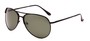 Angle of Remington #2179 in Glossy Black Frame with Green Lenses, Women's and Men's Aviator Sunglasses
