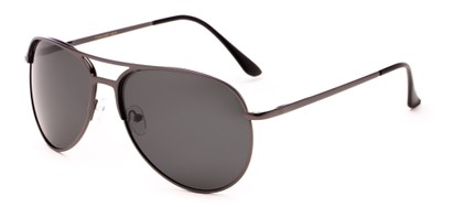 Angle of Remington #2179 in Glossy Grey Frame with Grey Lenses, Women's and Men's Aviator Sunglasses