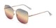 Angle of Kay #3135 in Gold Frame with Blue/Amber Faded Lenses, Women's Square Sunglasses