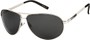 Angle of Memphis #506 in Glossy Silver Frame with Grey Lenses, Women's and Men's Aviator Sunglasses