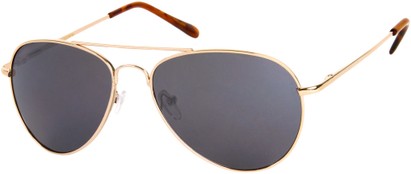 Angle of Gunnar #1212 in Gold Frame with Dark Smoke Lenses, Women's and Men's Aviator Sunglasses