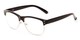 Angle of Baton #83955 in Black/Silver Frame with Clear Lenses, Women's and Men's Browline Fake Glasses