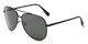 Angle of Safari #1376 in Black Frame with Grey Lenses, Men's Aviator Sunglasses