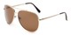 Angle of Safari #1376 in Gold Frame with Brown Lenses, Men's Aviator Sunglasses