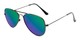 Angle of Santorini #1985 in Grey Frame with Green/Purple Mirrored Lenses, Women's and Men's Aviator Sunglasses