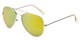Angle of Santorini #1985 in Silver Frame with Yellow/Green Mirrored Lenses, Women's and Men's Aviator Sunglasses