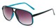 Angle of Sao Paulo #8199 in Black and Blue Frame with Smoke Lenses, Men's Aviator Sunglasses