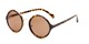 Angle of Sienna #5560 in Brown Tortoise Frame with Amber Lenses, Women's Round Sunglasses