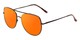 Angle of Slay #8803 in Black Frame with Orange Mirrored Lenses, Women's and Men's Aviator Sunglasses