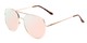 Angle of Slay #8803 in Gold Frame with Pink Mirrored Lenses, Women's and Men's Aviator Sunglasses