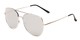 Angle of Slay #8803 in Silver Frame with Silver Mirrored Lenses, Women's and Men's Aviator Sunglasses