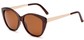 Angle of Soprano #2876 in Brown/Gold Frame with Amber Lenses, Women's Cat Eye Sunglasses