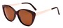 Angle of Soprano #2876 in Red Tortoise/Gold Frame with Amber Lenses, Women's Cat Eye Sunglasses