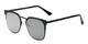 Angle of Striker #4300 in Matte Black Frame with Silver Mirrored Lenses, Women's and Men's Browline Sunglasses