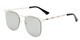 Angle of Striker #4300 in Glossy Silver Frame with Silver Mirrored Lenses, Women's and Men's Browline Sunglasses