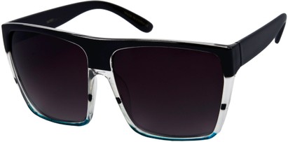 Angle of SW Rock Star Style #9936 in Black/Clear/Blue Frame with Smoke Lenses, Women's and Men's  