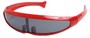 Angle of SW Funky Retro Style #8848 in Red Frame, Women's and Men's  