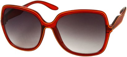 Angle of SW Oversized Style #3439 in Red Frame with Smoke Lenses, Women's and Men's  