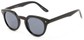 Angle of Sutter #1030 in Black Frame with Grey Lenses, Women's Round Sunglasses