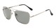 Angle of Voyager #790 in Silver Frame with Grey Lenses, Women's and Men's Aviator Sunglasses