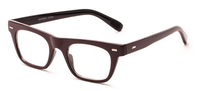 Angle of Baritone #3489 in Brown Frame with Clear Lenses, Women's and Men's Retro Square Fake Glasses