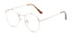 Angle of Webster #26689 in Gold Frame with Clear Lenses, Women's and Men's Round Fake Glasses