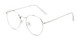 Angle of Webster #26689 in Silver Frame with Clear Lenses, Women's and Men's Round Fake Glasses