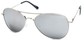 Angle of SW Aviator Style #2456 in Silver Frame with Mirror Lenses, Women's and Men's  