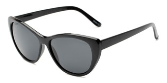 Angle of Yuma #1066 in Black Frame with Smoke Lenses, Women's Cat Eye Sunglasses
