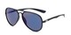 Angle of Gaines #9815 in Black Frame with Blue Mirrored Lenses, Women's and Men's Aviator Sunglasses