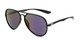 Angle of Gaines #9815 in Black Frame with Purple/Yellow Mirrored Lenses, Women's and Men's Aviator Sunglasses